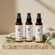 Load image into Gallery viewer, Jilyn Skincare Body Oil 2oz 3-Pack Lifestyle
